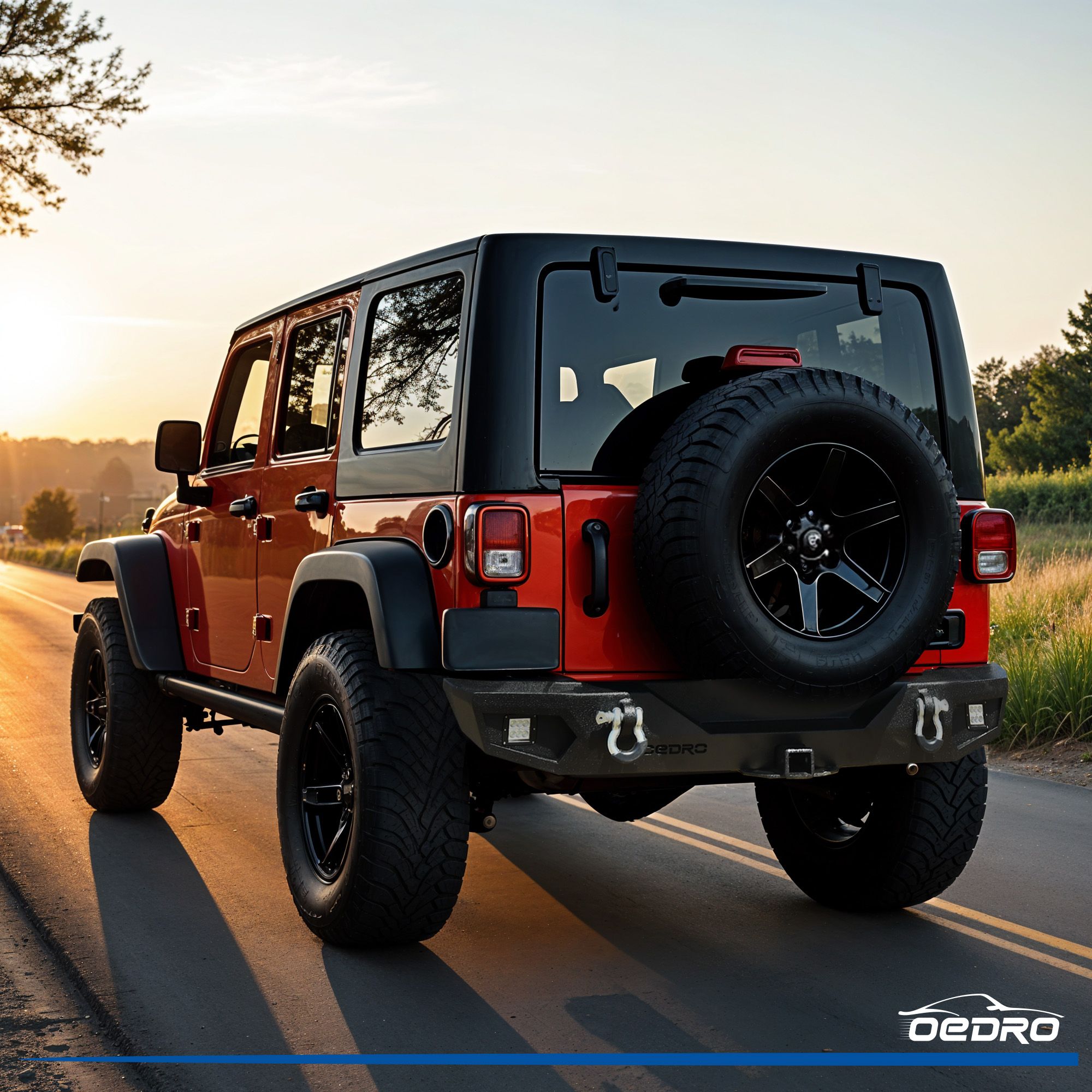 Rear Bumper For Jeep Wrangler JK (2007-2018) - Rock Crawler Full Width With D-Rings & LED Lights