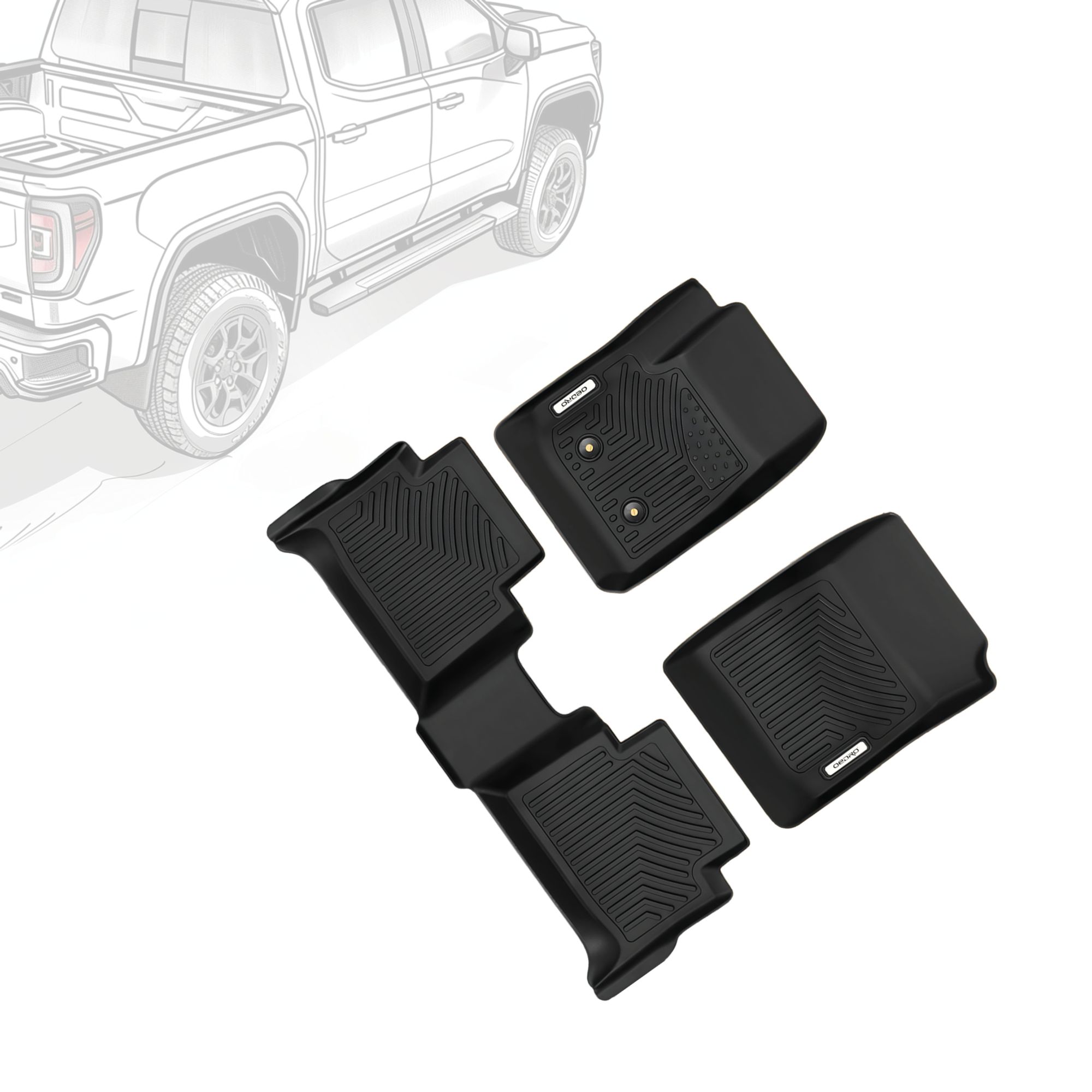 3D All-Weather Floor Mats Liner For 2015-2022 Chevy Colorado & GMC Canyon Crew Cab