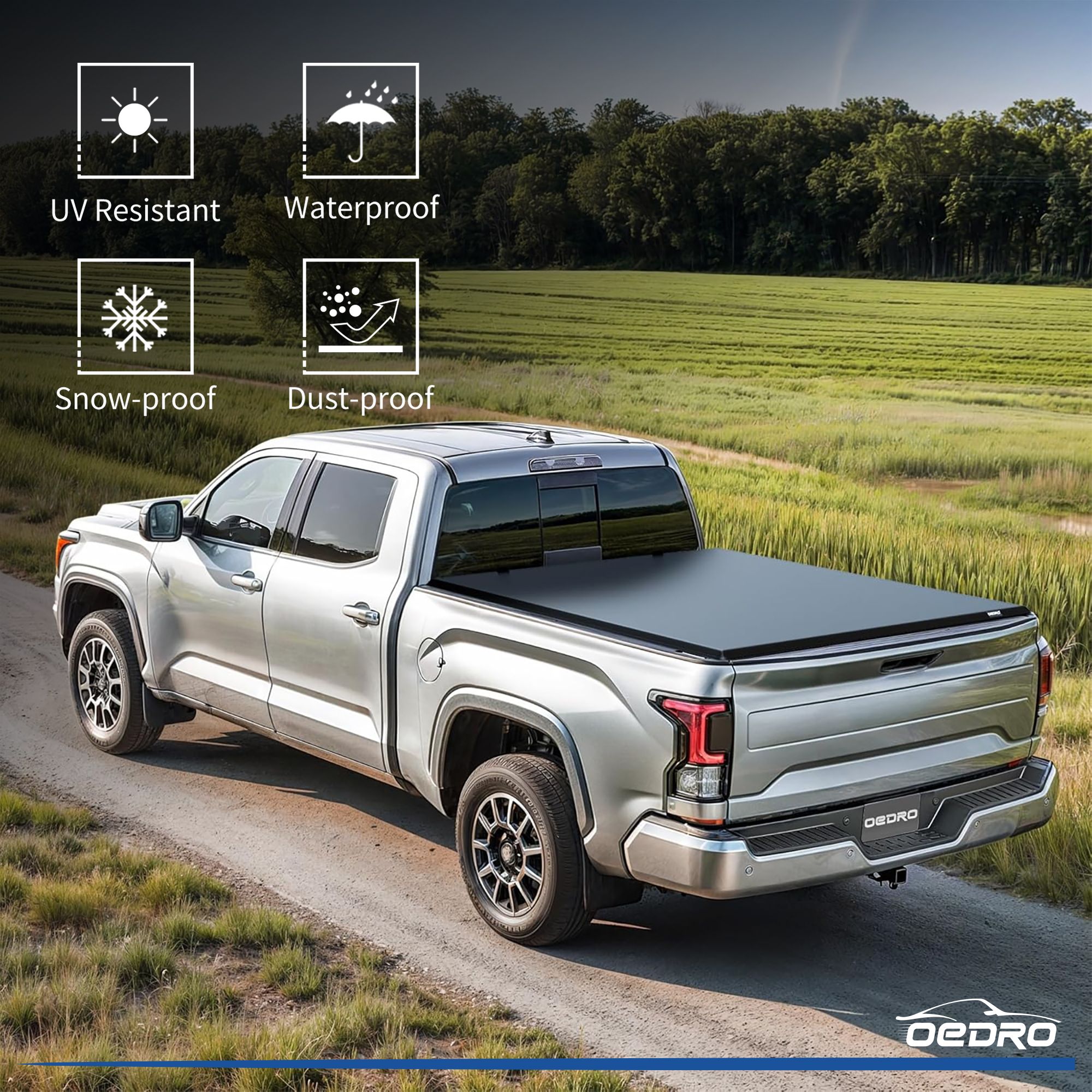 Hard Folding Truck Bed Cover For 2014-2018 Chevy Silverado/GMC Sierra 5'8" Bed