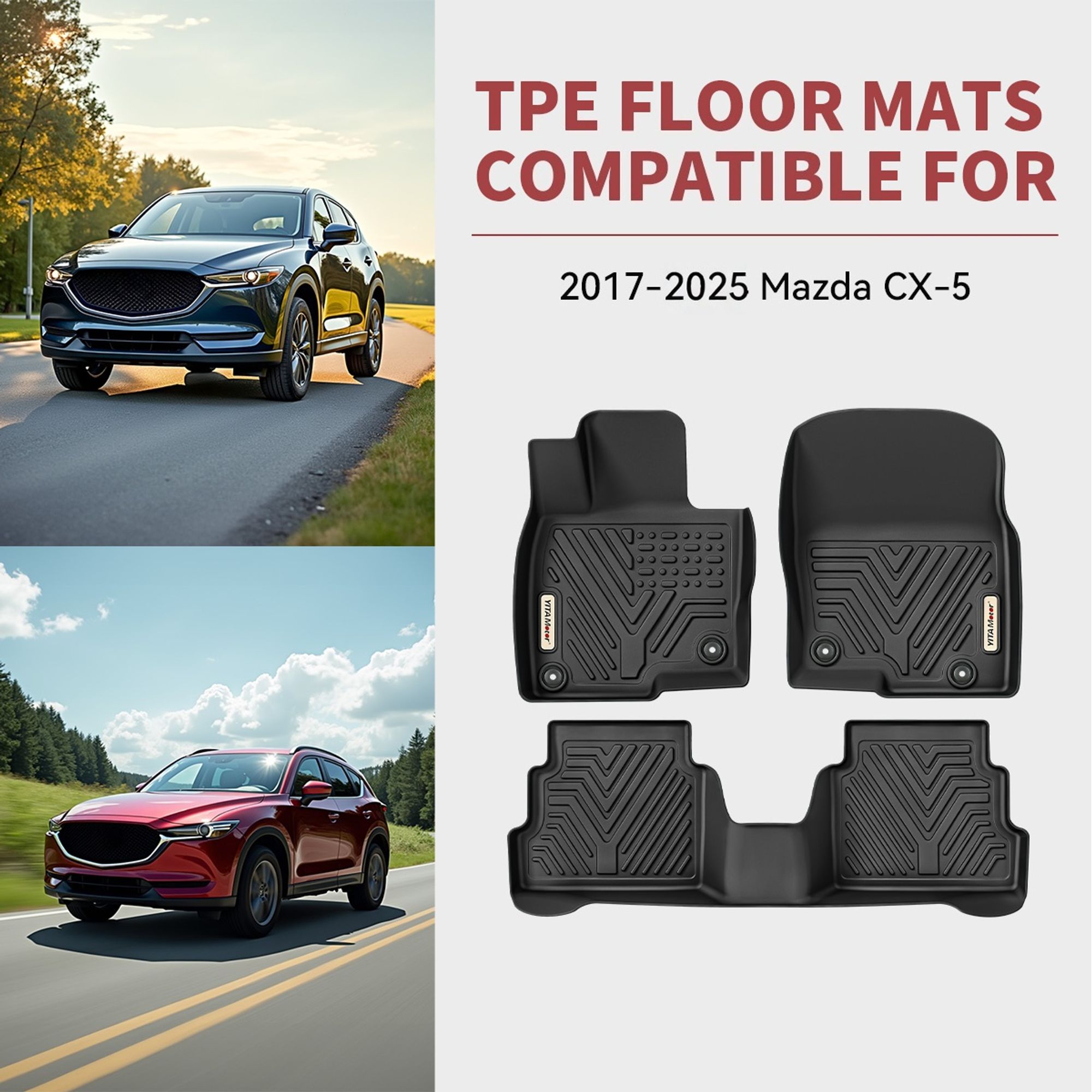 YITAMOTOR® Floor Mats For Mazda CX-5, Custom-Fit Floor Liners for