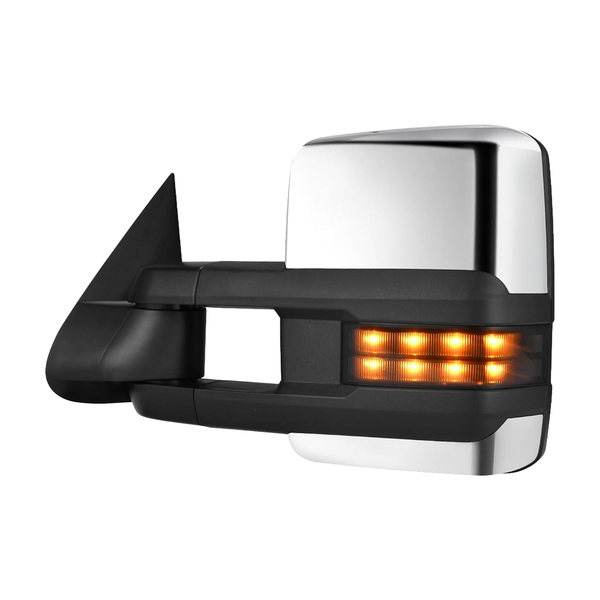 Set Of 2 Power Towing Mirrors For 1999-2002 Chevy Silverado 2500 HD – Heated, Turn Signal, Extendable, Chrome