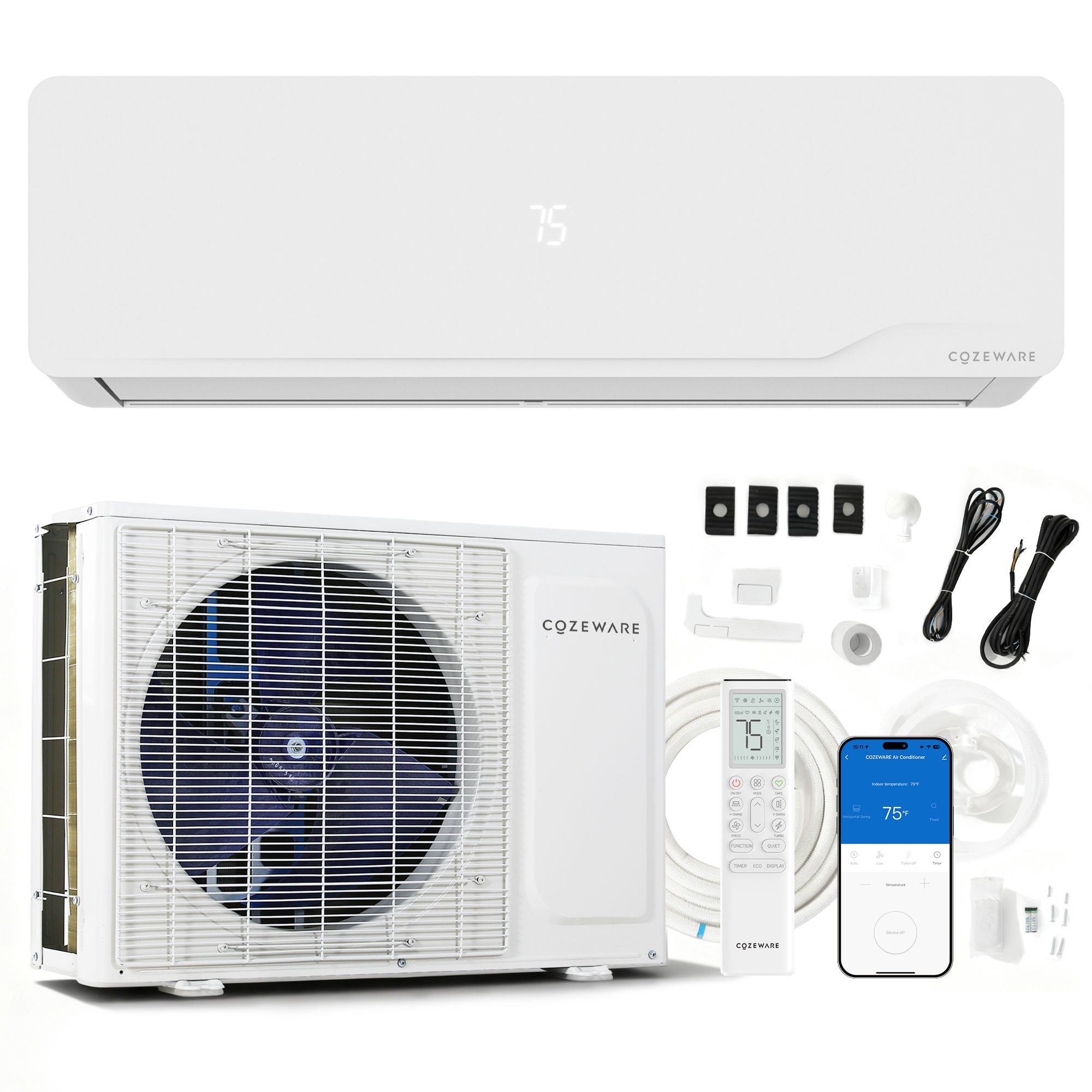 COZEWARE 12000 BTU 20 SEER2 Mini Split Air Conditioner Heat Pump, 115V