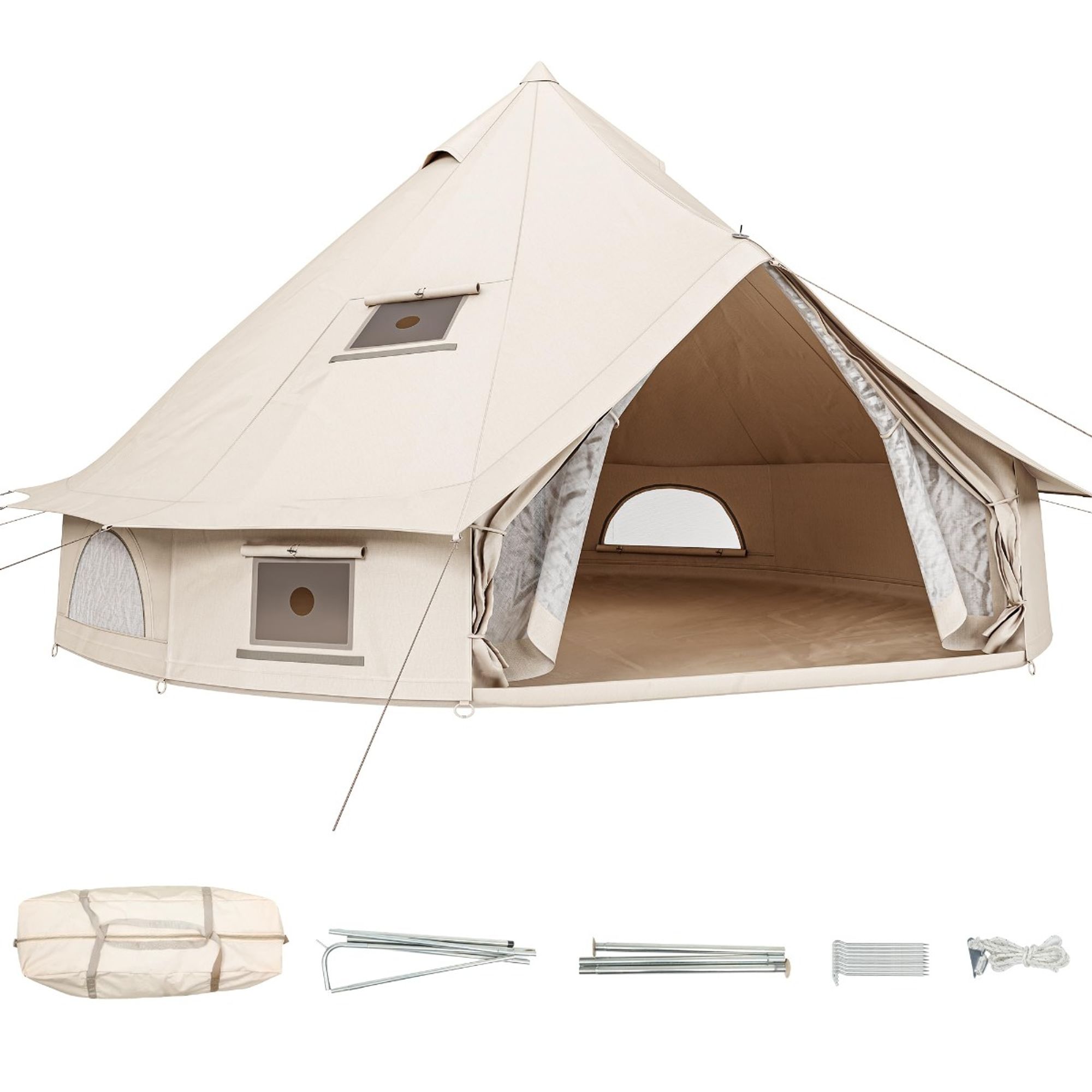 HUGEL CAMP SET Low Type ベージュ Springbar Tent Selector Guide