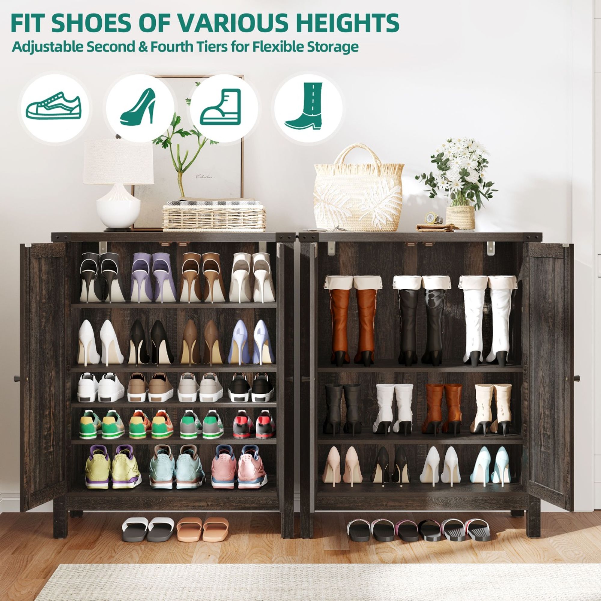 Farmhouse Entryway Shoe Solutions Shoe Storage Bench YITAHOME