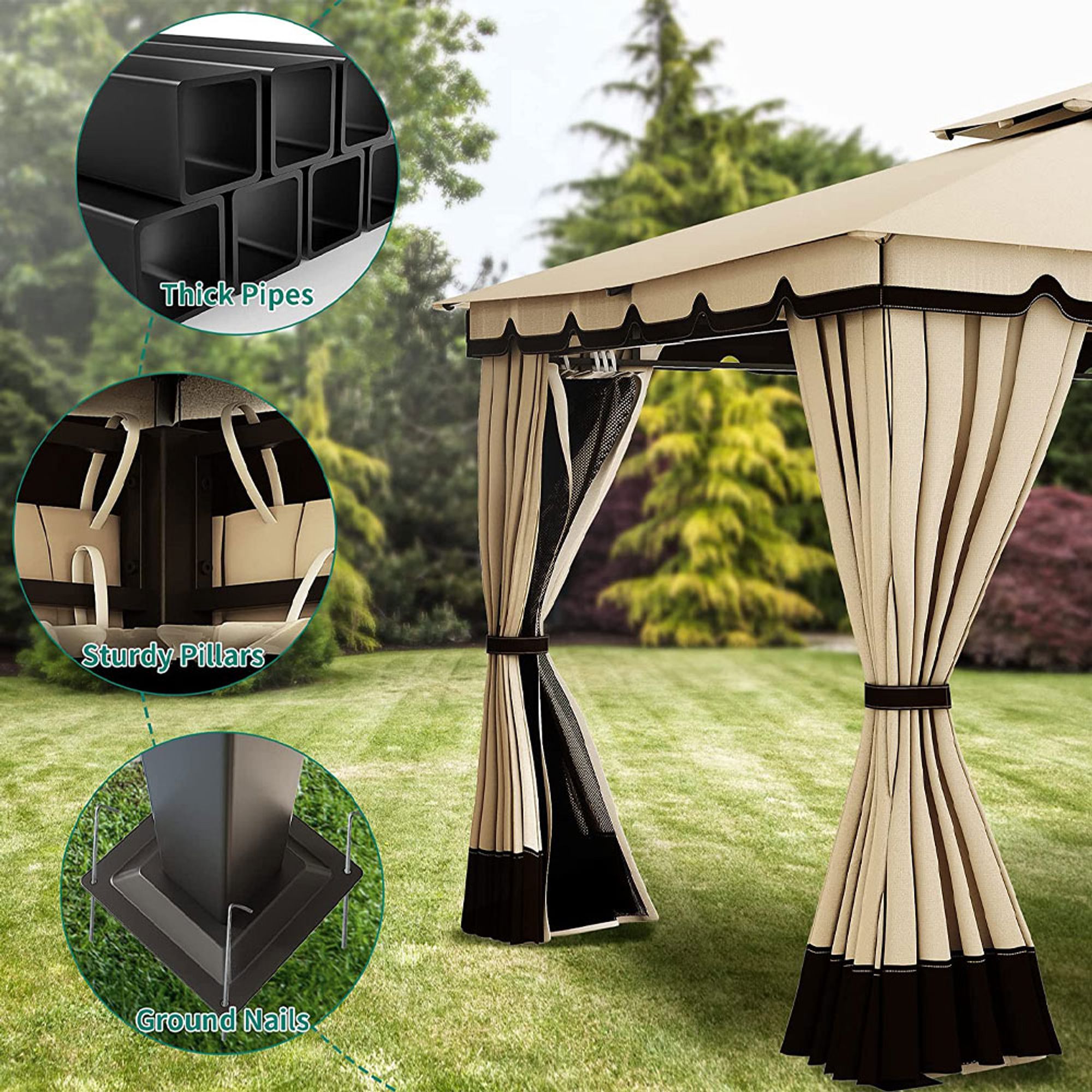 テント一式　YOKACABIN Pet Gazebo 8 ft. x 8 ft. x 8 ft. Welded Wire Dog Kennel with
