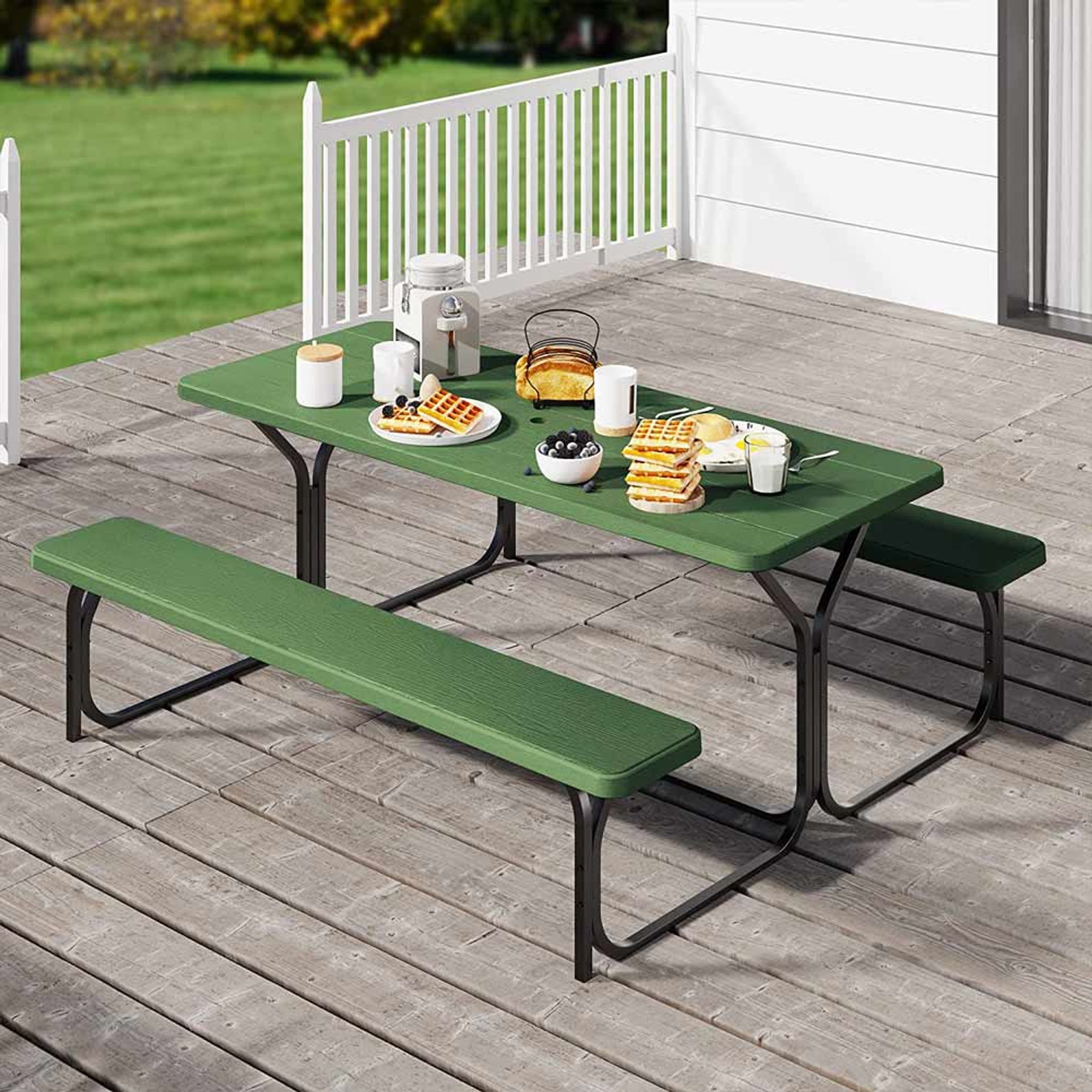 Yitahome | 6ft Heavy Duty Resin Tabletop Stable Steel Frame