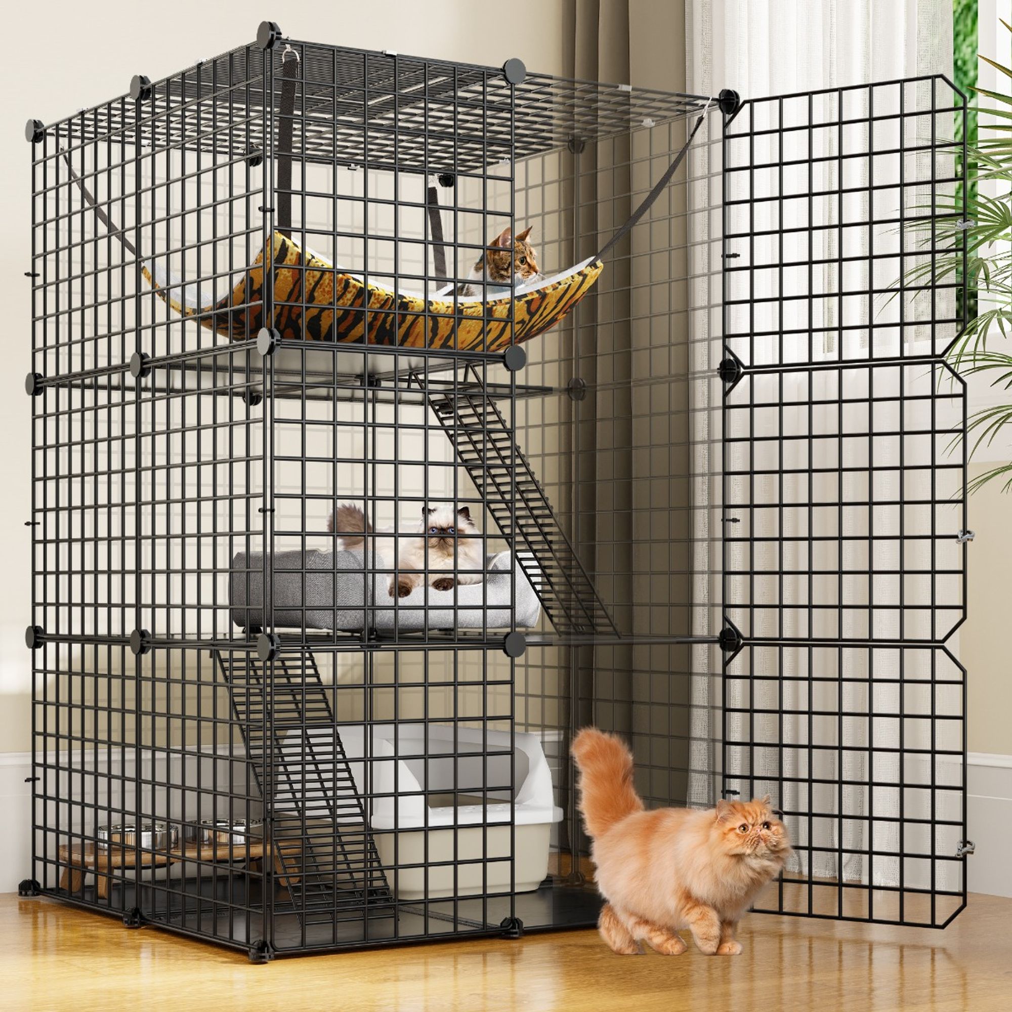 Small Cat Containment Indoor Uforic Tier Cat Cage, Indoor Cat