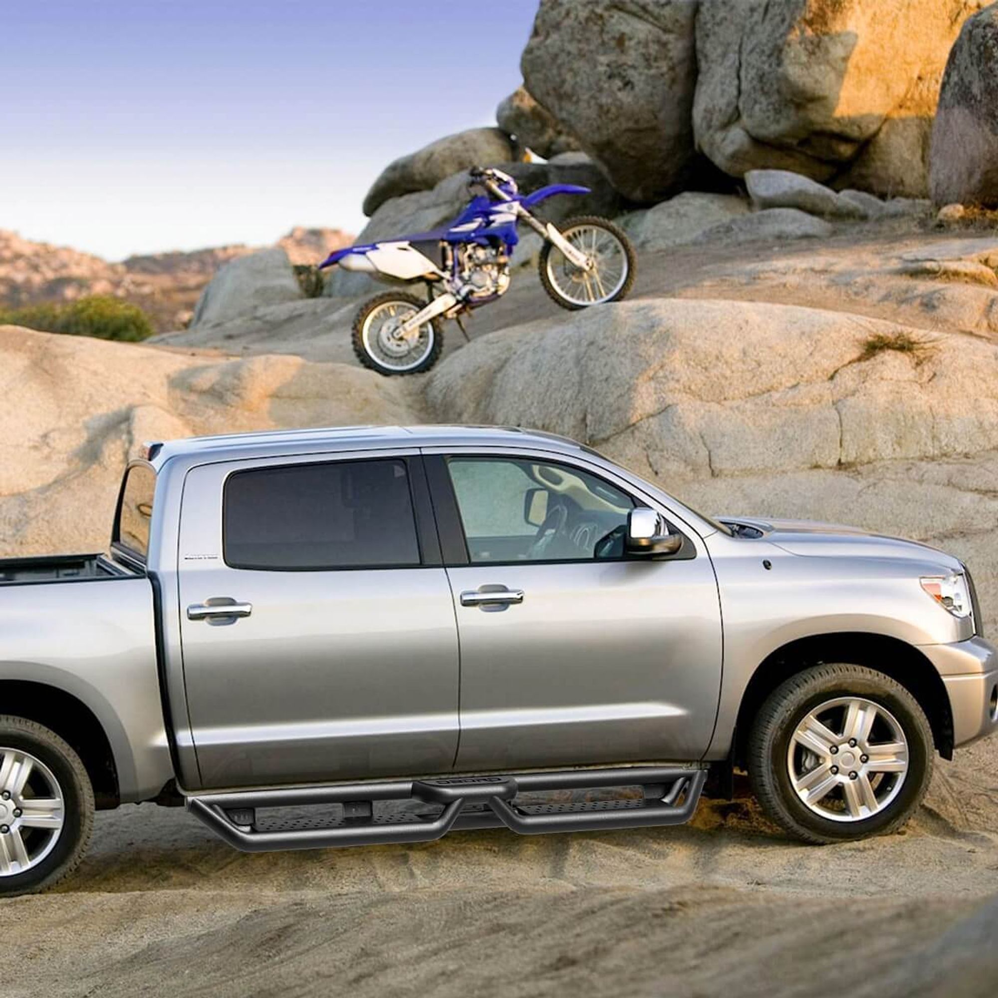 ONINE 7” Running Boards For 2022-2024 Toyota Tundra CrewMax – Black Steel Nerf Bars