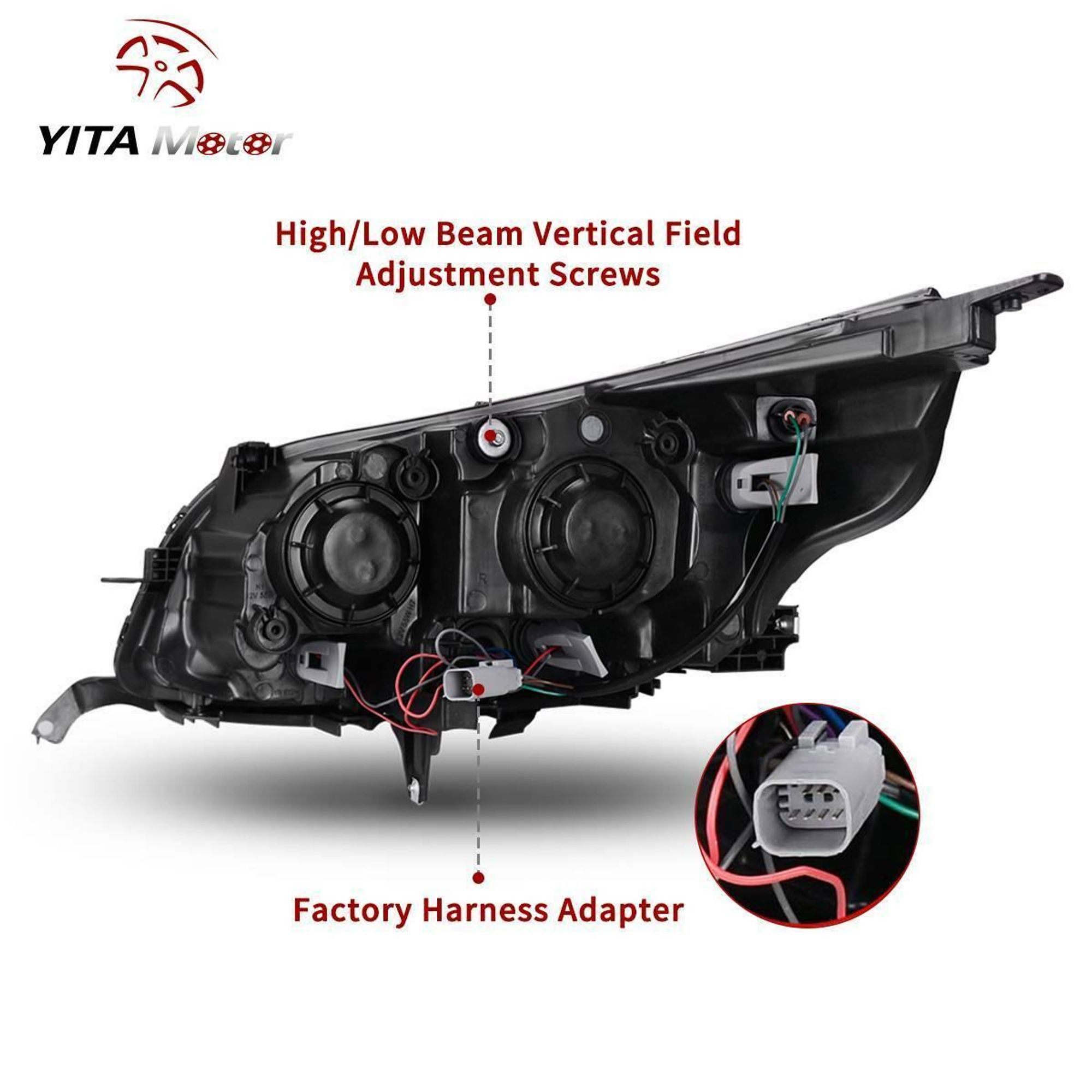 YITAMOTOR® 2013-2015 Chevy Malibu Headlight Assembly Projector Headlamp  Left+Right, image size:2000x2000