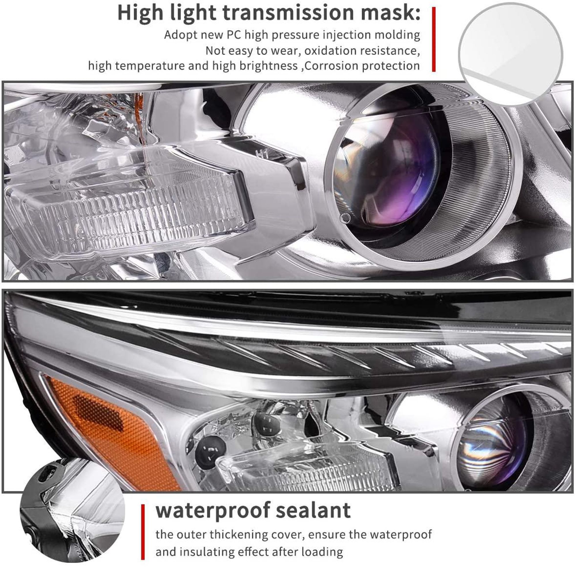 YITAMOTOR® 2013-2015 Chevy Malibu Headlight Assembly Projector Headlamp  Left+Right, image size:2000x1971