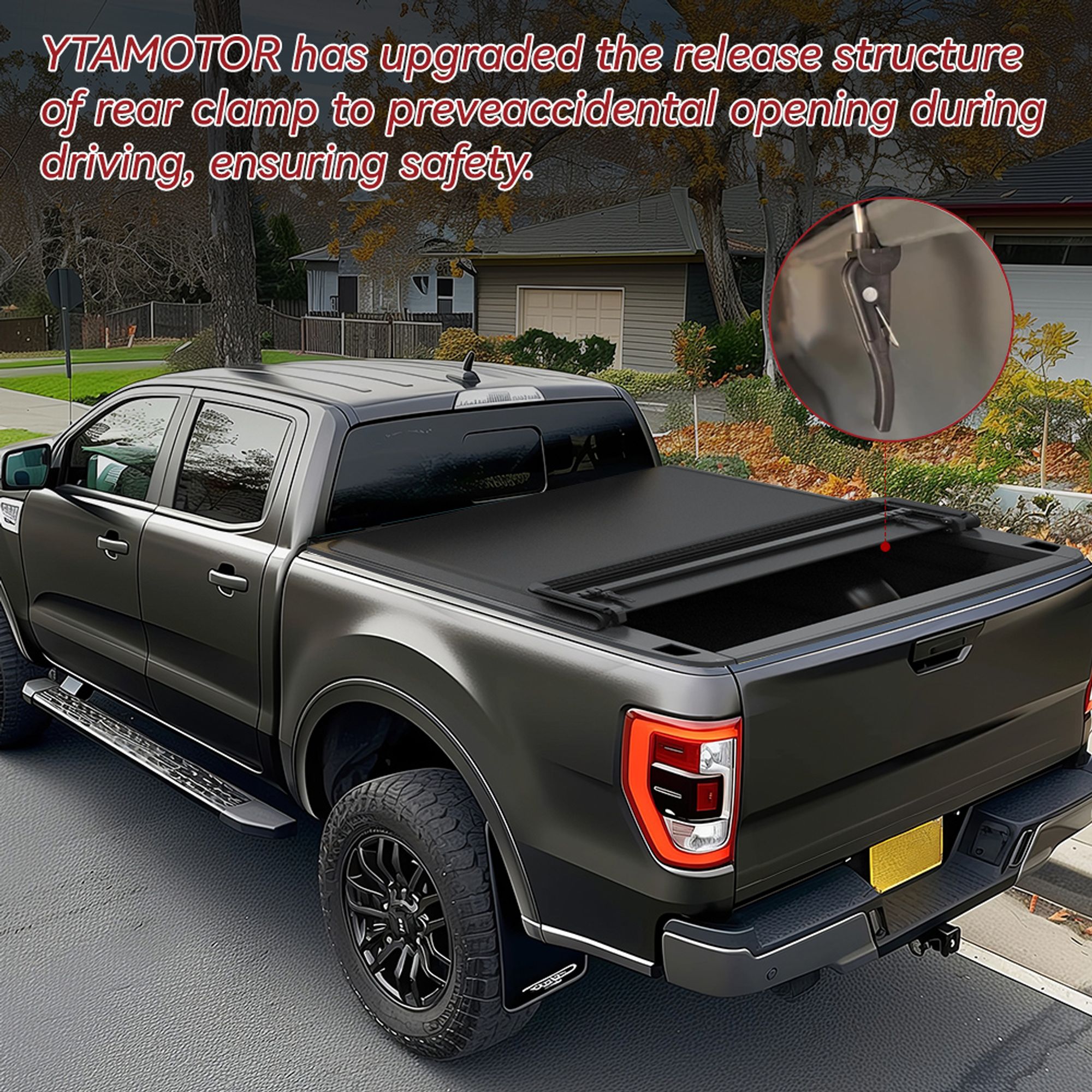 AJP Distributors Tri-Fold Soft Tonneau Cover For 2005-2015 Toyota Tacoma 6ft Bed | 72 Inch Fleetside | Black Vinyl