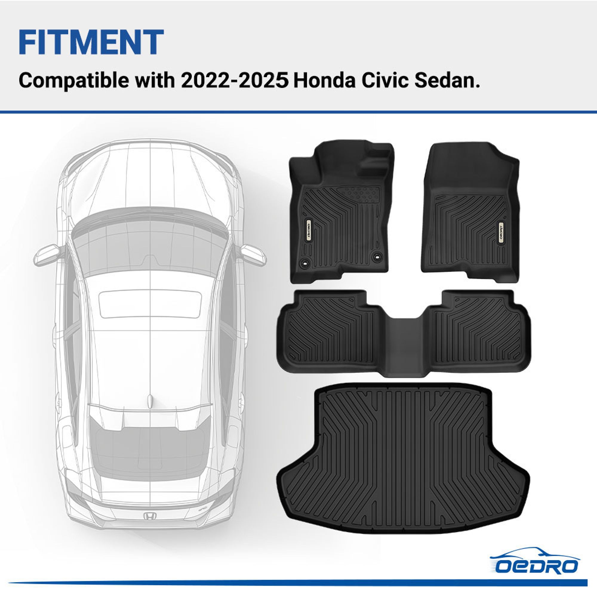 3W Floor Mats Fit for 2022-2026 Honda Civic & Acura Integra 2023