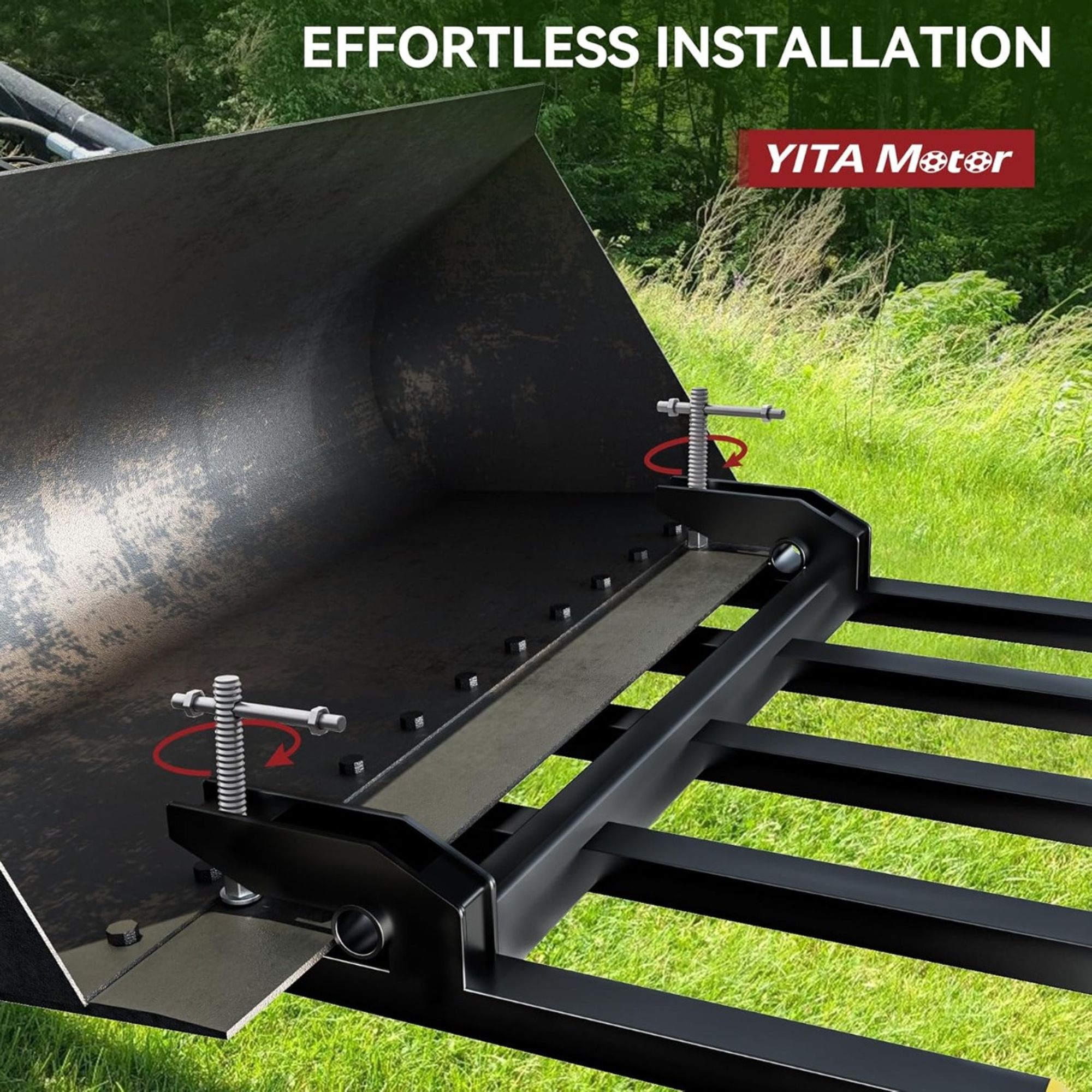 thumbnail image 2 of Titan Attachments Clamp-On Debris Forks V2 – Fits 48" Loader Buckets For Tractors & Skid Steers 2 of 5