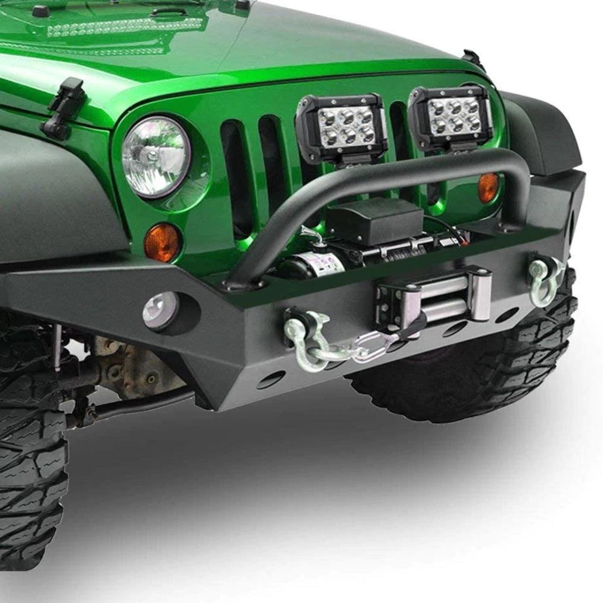 CHEDA Front Bumper Cover For Jeep Wrangler JK 2007-2018 – Textured, Fog Light & Tow Hook Holes