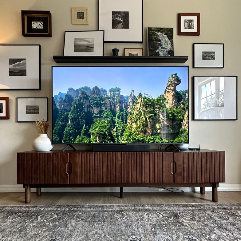 Knut 78 inch Fluted Solid Wood TV Stand | HERNEST