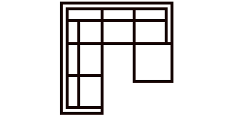 L-Shape with Ottoman