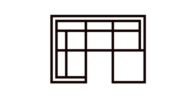 L-shape with Ottoman