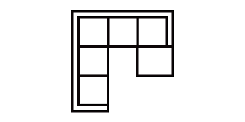 L-Shape with Ottoman