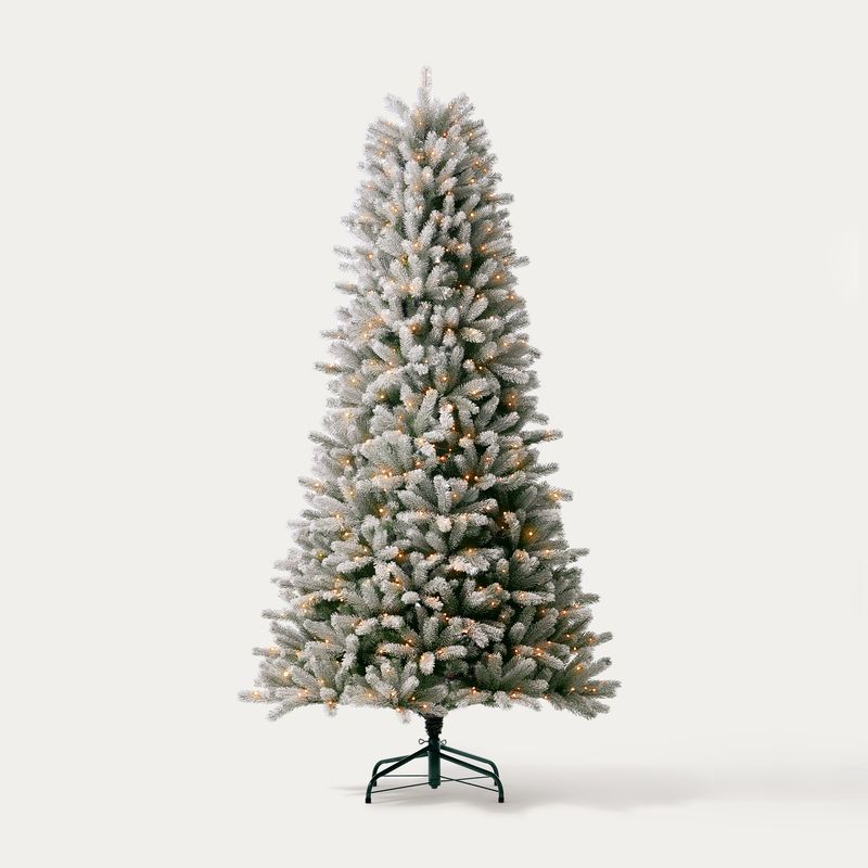CastGlow 7.5′ Artificial Christmas Tree Slim Flocked