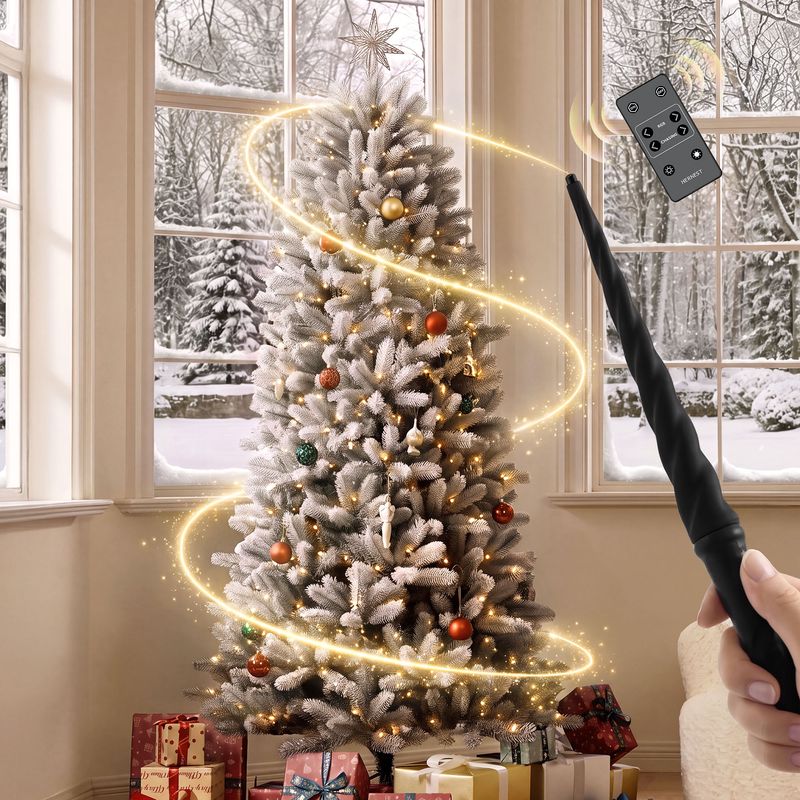 CastGlow 6.5′ Artificial Christmas Tree Slim Flocked