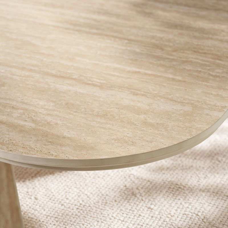 Renata 84" Travertine-Textured Dining Table