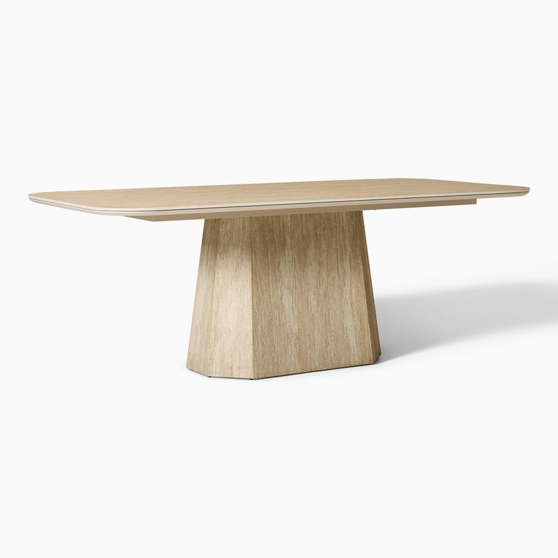 Renata 84" Travertine-Textured Dining Table