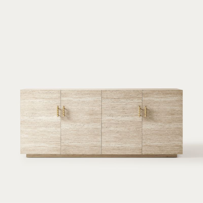 Renata 72" Travertine-Textured Sideboard