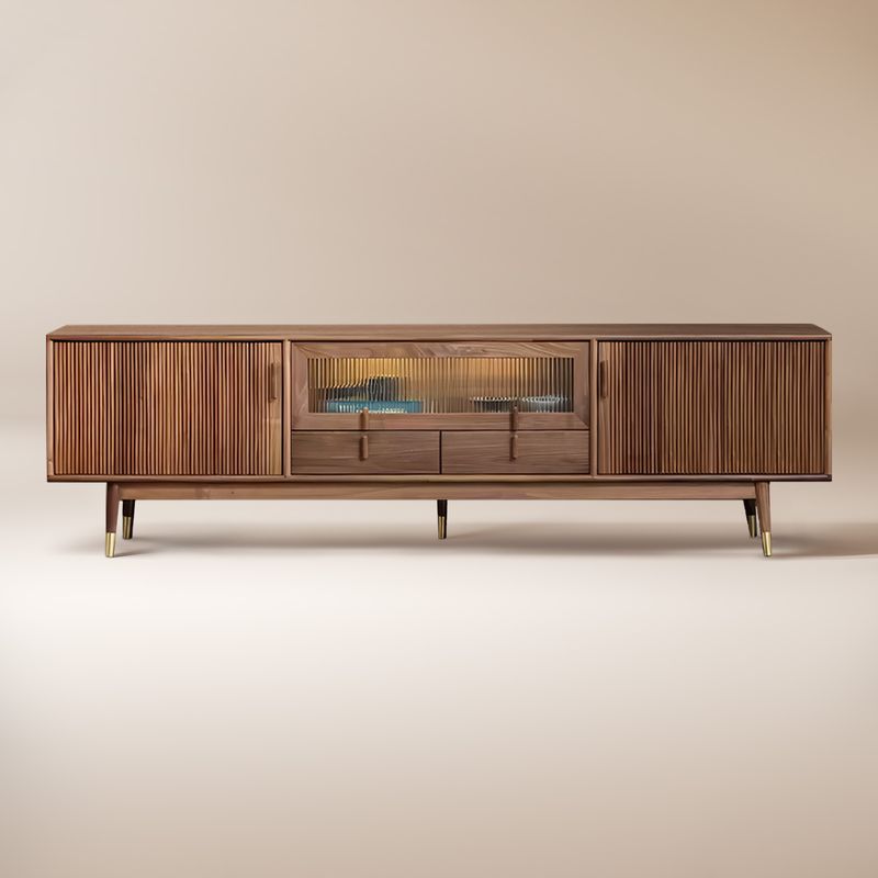 JAYDEN CREATION Elpenor Walnut 28 in. W Solid Paulownia Wood