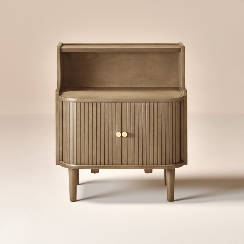 Hernest | 20 inch Mid-Century Solid Wood Nightstand with Drawer