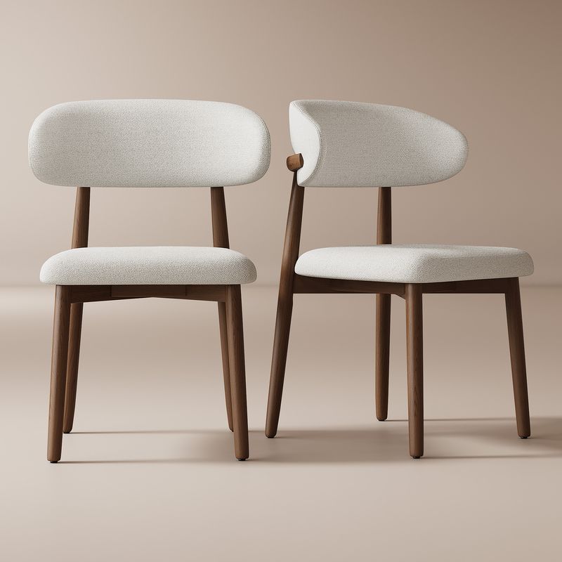 Hernest | Mid Century Black Dining Chair Set of 2 - Kitchen