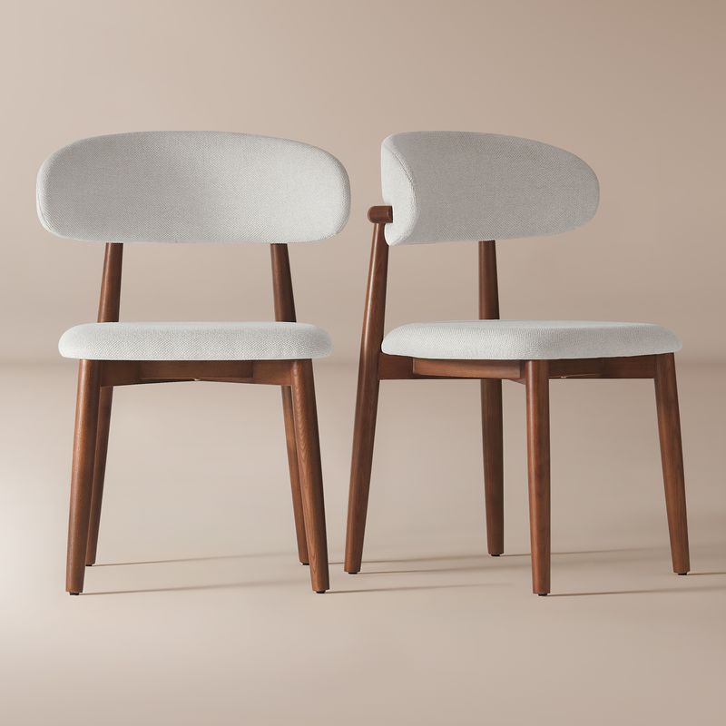 Hernest | Mid Century Black Dining Chair Set of 2 - Kitchen