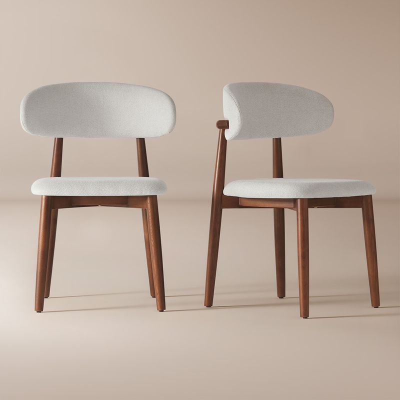 ナナオ BOSCO Dining chair Hernest | Modern Set of 2 Upholstered Dining Chair with Ash