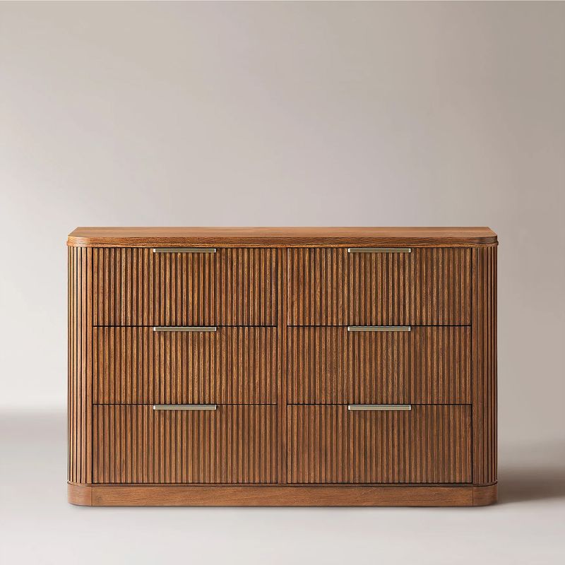 Finnley 26 inch Fluted Wooden 2-Drawer Nightstand | HERNEST