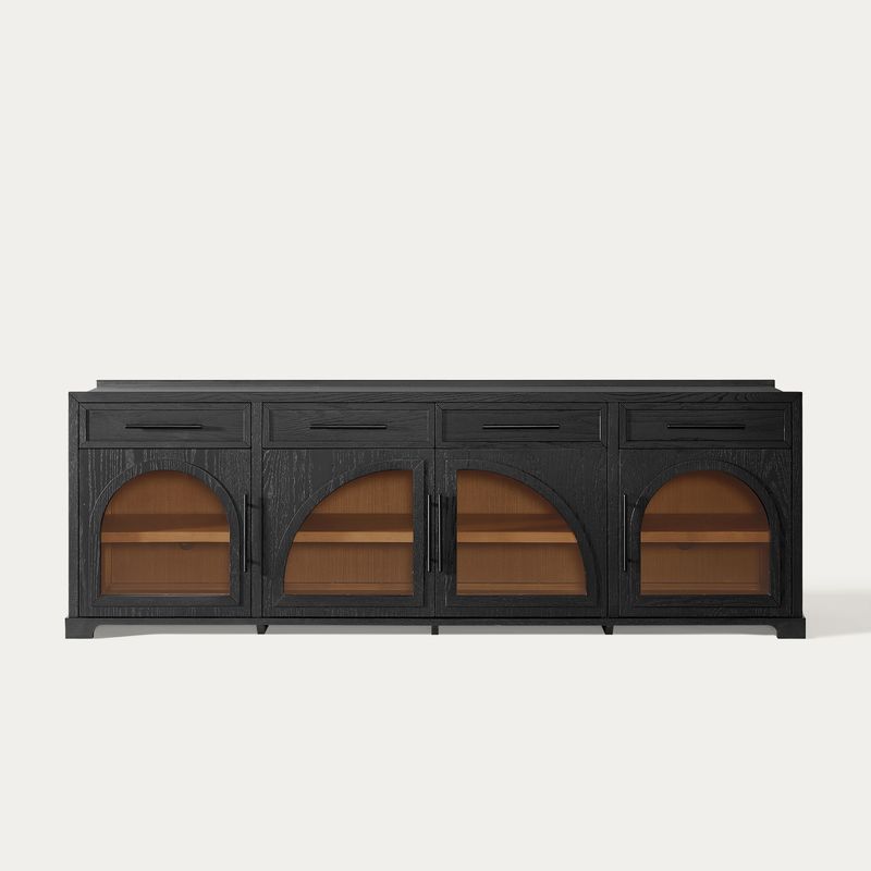 Sabina 84 inch Brown TV Stand with Adjustable Shelves and Solid