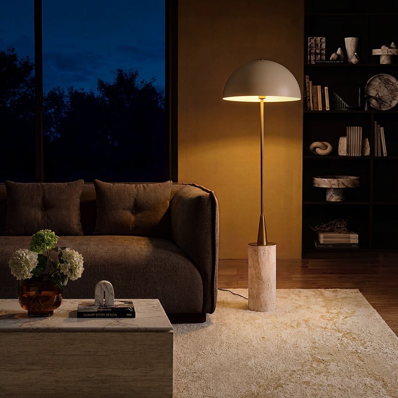 Aether Travertine Floor Lamp