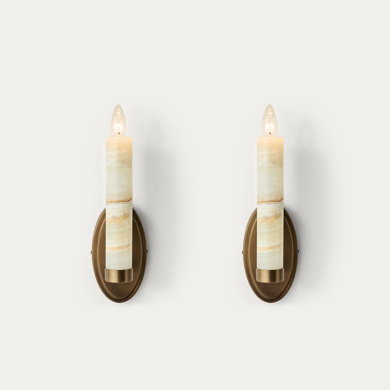 Stilla Cream Onyx Sconce (Set of 2)