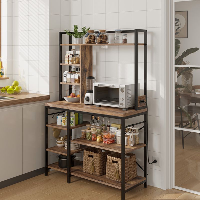Side view of the bakers rack