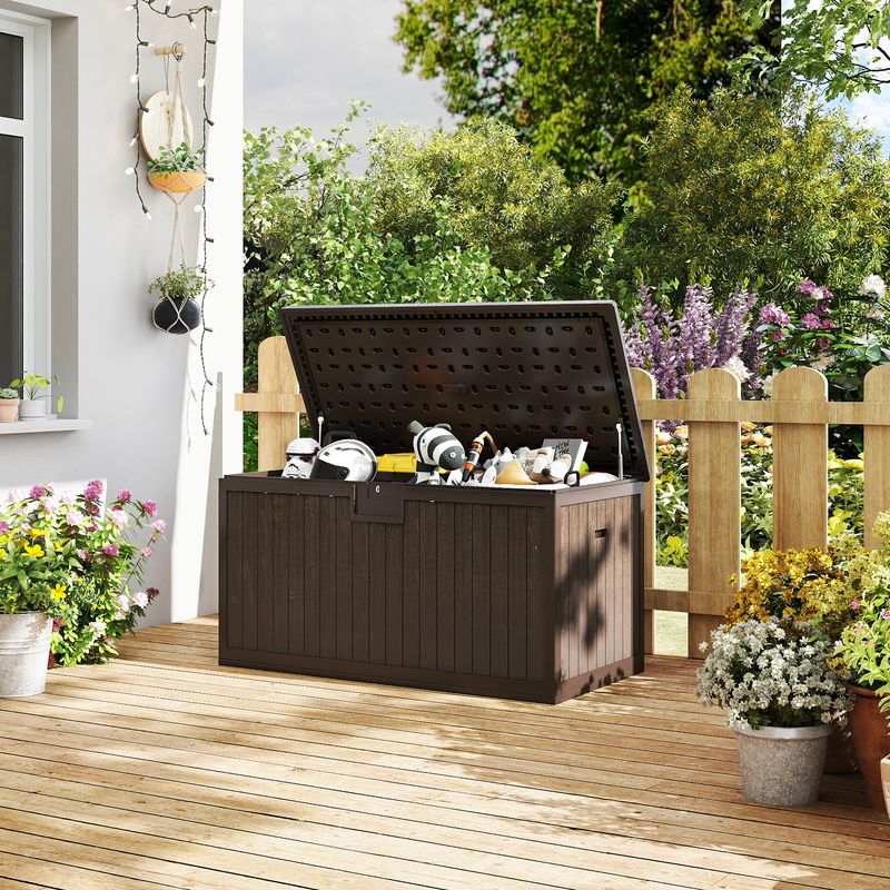 150 gallon resin large deck box