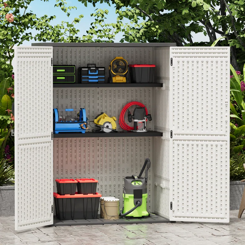 Outdoor Shed Storage with Door Open