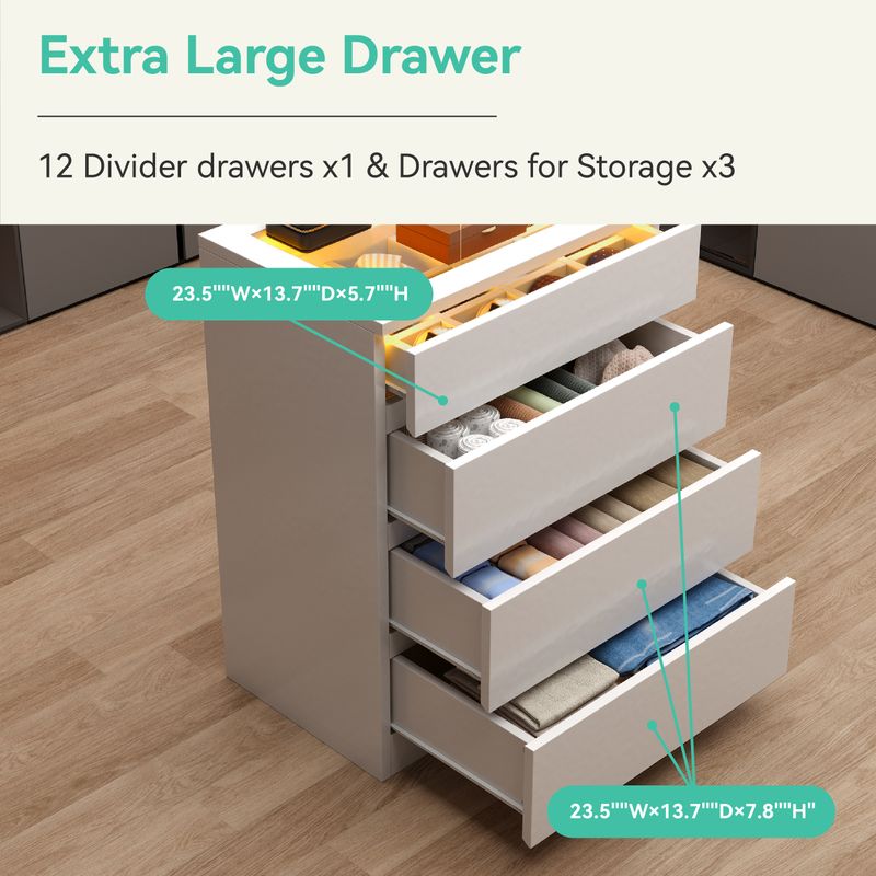 Overhead display of small dressers