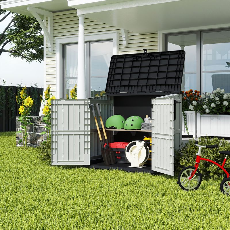 side view of outdoor shed in the backyard