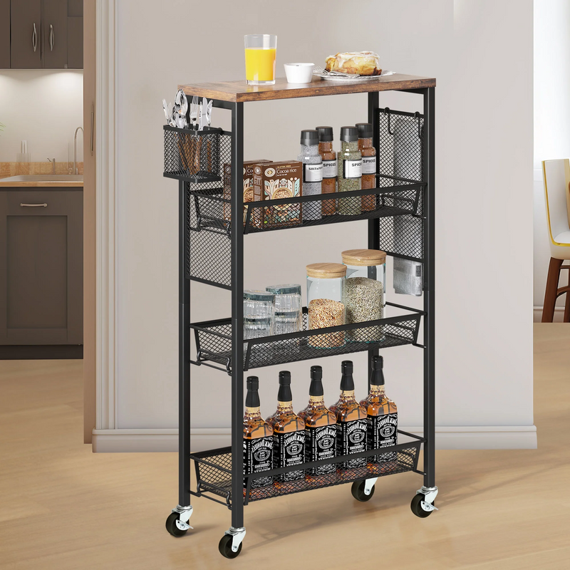 kitchen cart trolley, wooden serving cart
