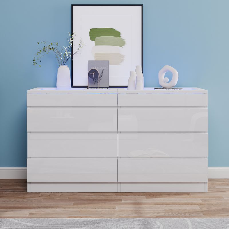 Front view of 8 drawer dressers