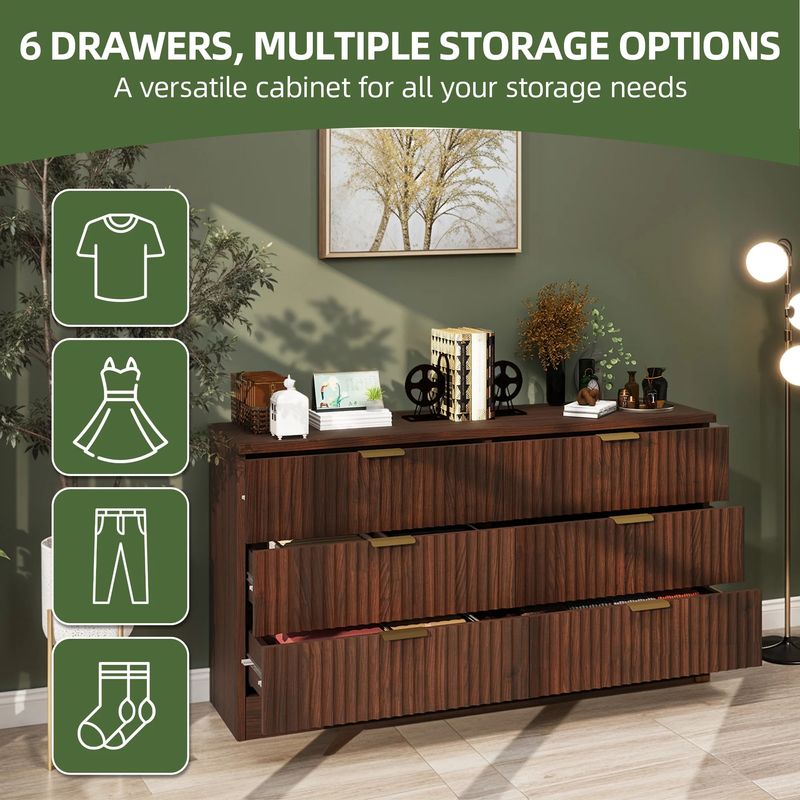 dresser with 6 drawers