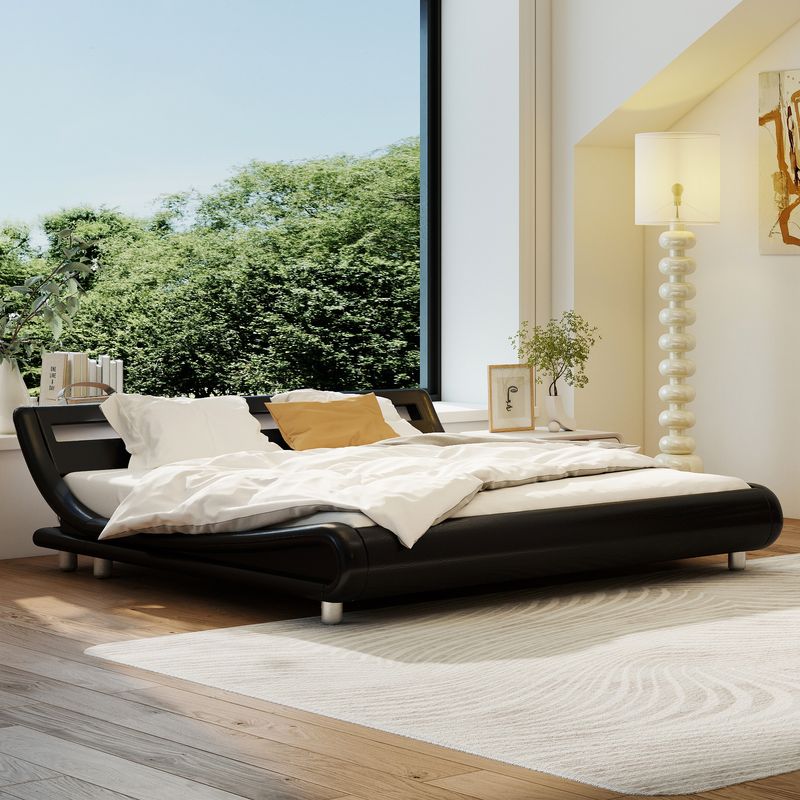 leather bed frame