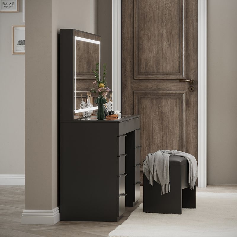 black vanity table