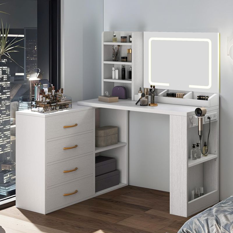 vanity table with cabinet