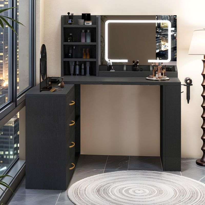 vanity table with storage