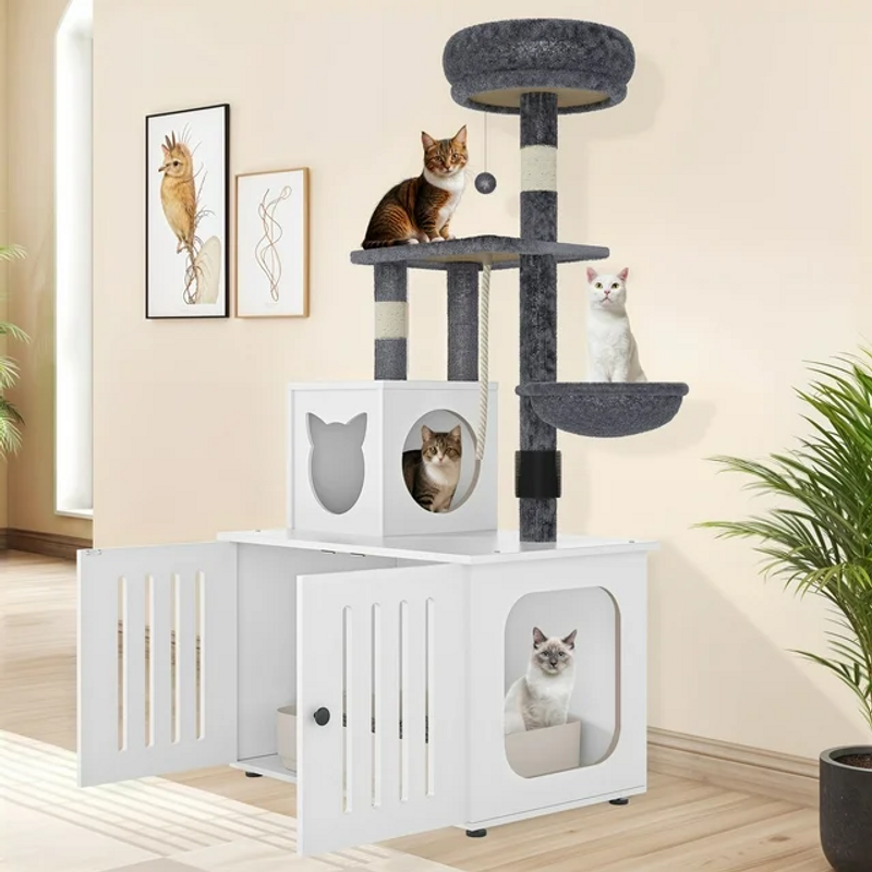 Side view of the 2-in-1 Cat Tree