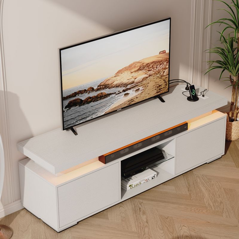 white wood tv stand